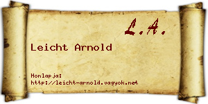 Leicht Arnold névjegykártya